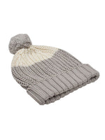 Load image into Gallery viewer, Cotton knitted Winter Cap For Women Ivory and Pale Whisper