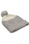 Cotton knitted Winter Cap For Women Ivory and Pale Whisper