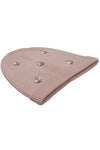 Cotton knitted Winter Cap For Women Light Pink and Sequence Stone