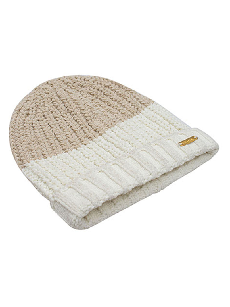 Knitted Cap -- Bleached Sand + Ivory