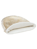 Load image into Gallery viewer, Cotton knitted Winter Cap for Women  -- Optical White Golden Foil Print