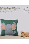 Elephant Pattern Green Knitted Baby Cushion Cover