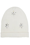 Cotton knitted Winter Cap For Women Ivory + Sequence Stone