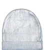 Cotton knitted Winter Cap For Women Light Blue Silver Foil Print