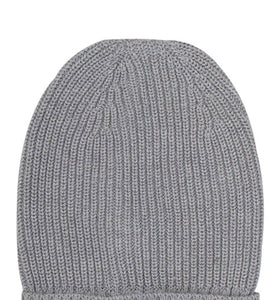 Cotton knitted Winter Cap For Women -- Med Grey