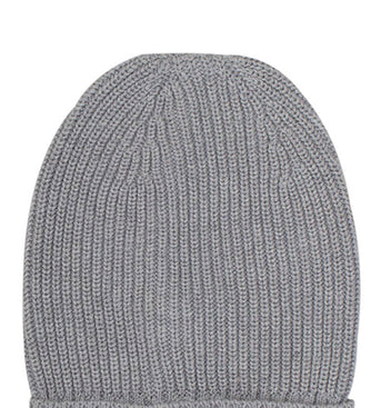 Cotton knitted Winter Cap For Women -- Med Grey