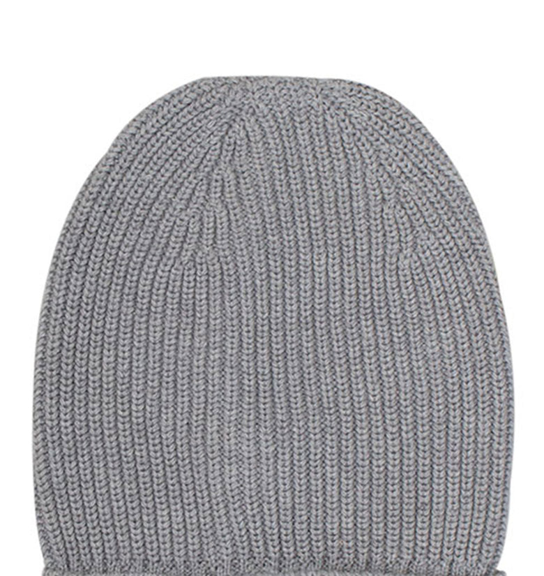 Cotton knitted Winter Cap For Women -- Med Grey