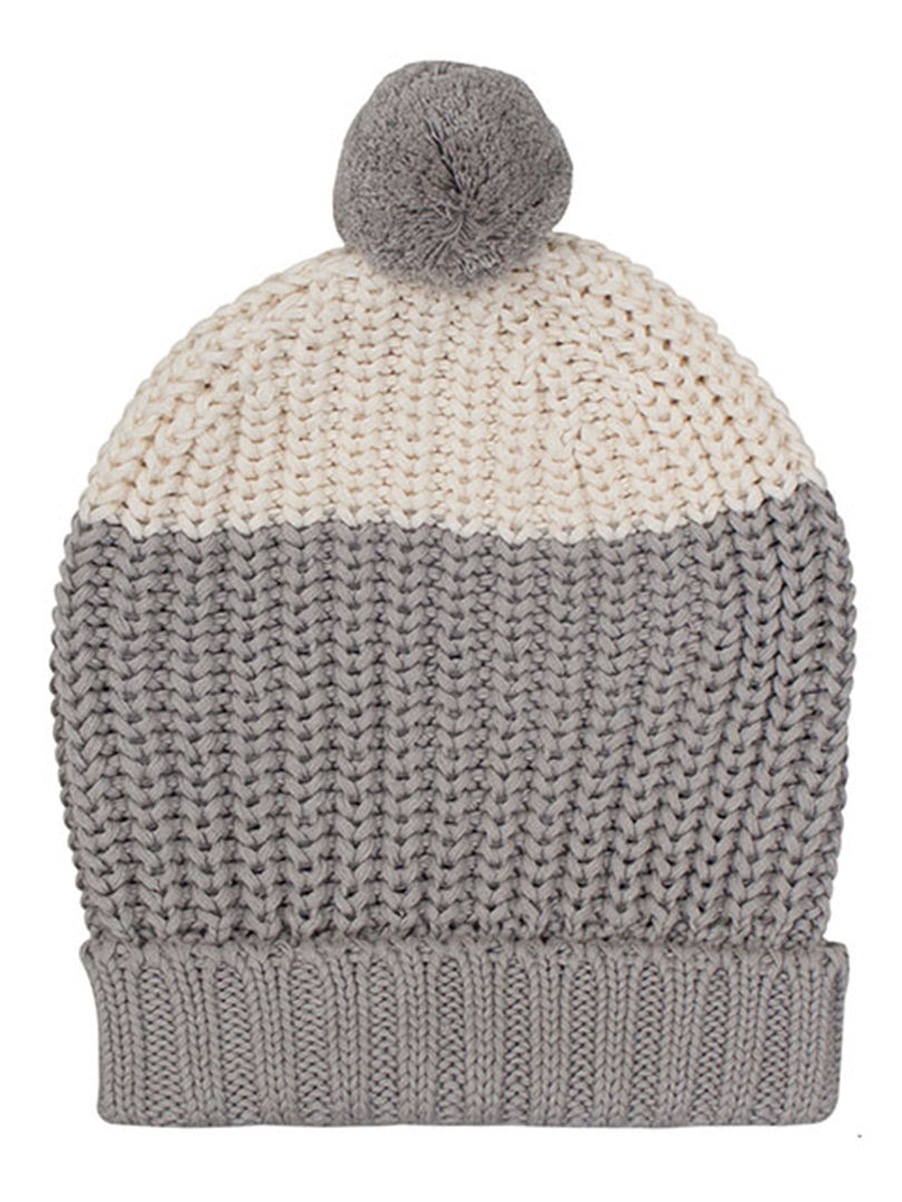 Cotton knitted Winter Cap For Women Ivory and Pale Whisper