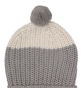 Cotton knitted Winter Cap For Women Ivory and Pale Whisper