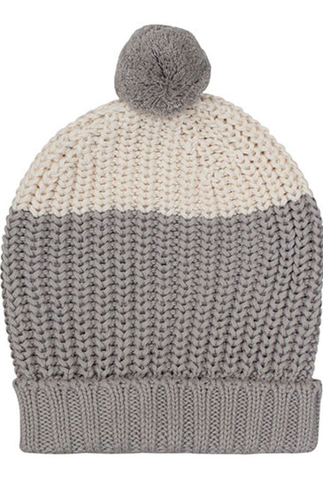 Cotton knitted Winter Cap For Women Ivory and Pale Whisper