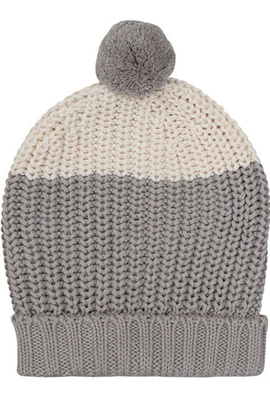 Cotton knitted Winter Cap For Women Ivory and Pale Whisper