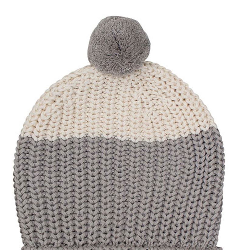 Cotton knitted Winter Cap For Women Ivory and Pale Whisper