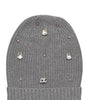 Cotton knitted Winter Cap For Women Med Grey and Sequence Stone