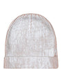 Cotton knitted winter Cap for Women  -- Light Pink Silver Foil Print