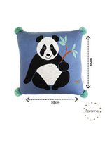 Load image into Gallery viewer, Panda Pattern Blue Knitted Baby Cushion Cover