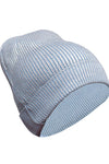 Cotton knitted Winter Cap For Women Light Blue Silver Foil Print