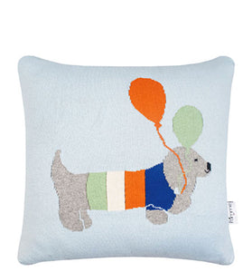 Light Blue Balloon Pattern Knitted Baby Cushion Cover