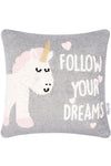 Follow Dreams Pattern Knitted Baby Cushion Cover