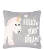Follow Dreams Pattern Knitted Baby Cushion Cover