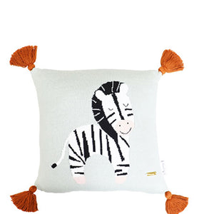 Zebra Pattern Knitted Baby Cushion Cover