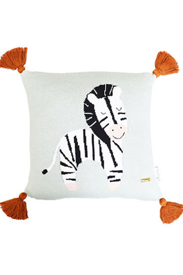 Zebra Pattern Knitted Baby Cushion Cover