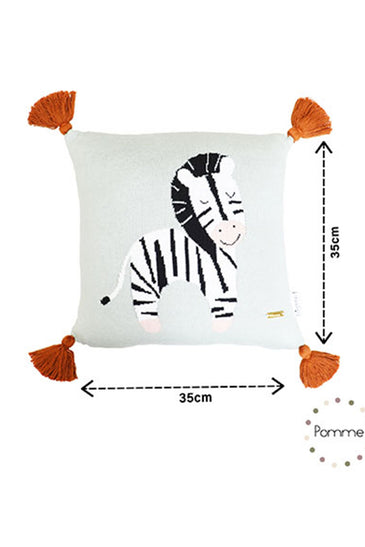 Zebra Pattern Knitted Baby Cushion Cover