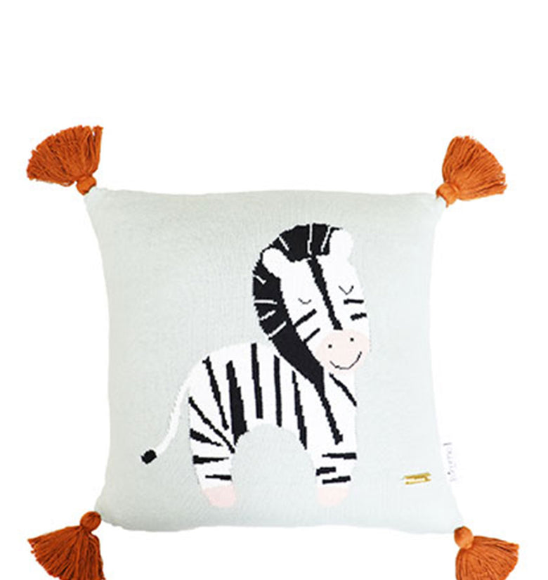 Zebra Pattern Knitted Baby Cushion Cover