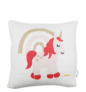 Unicorn Pattern Knitted Baby Cushion Cover