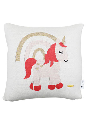 Unicorn Pattern Knitted Baby Cushion Cover