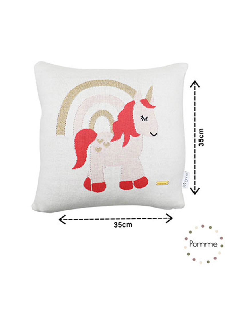 Unicorn Pattern Knitted Baby Cushion Cover