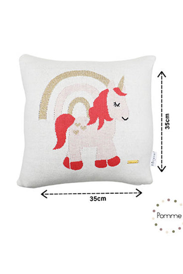 Unicorn Pattern Knitted Baby Cushion Cover