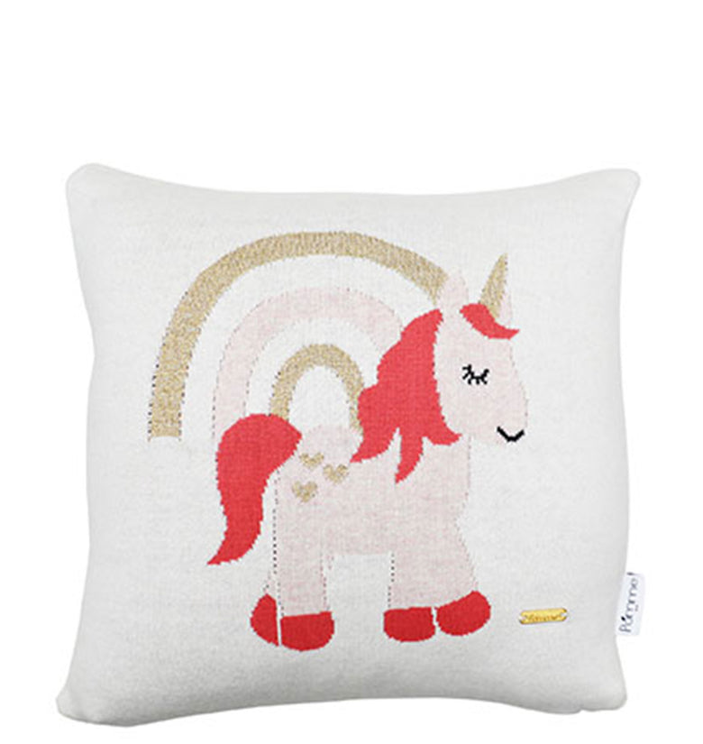Unicorn Pattern Knitted Baby Cushion Cover