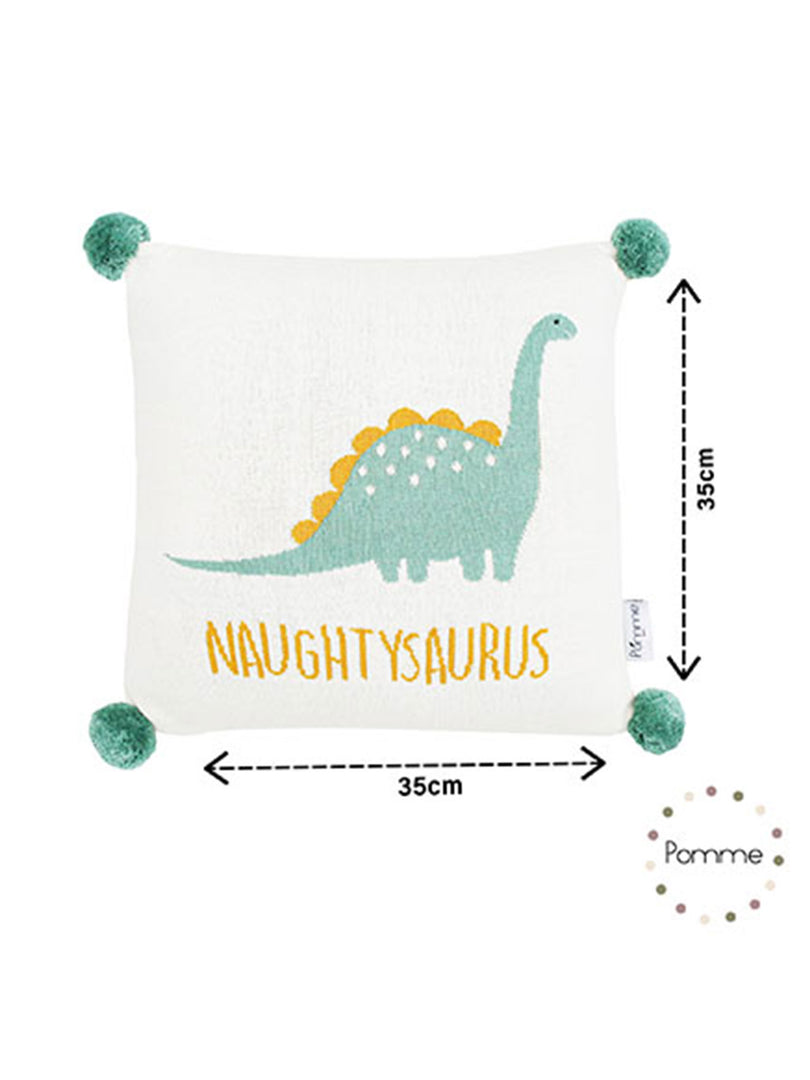 Naughty Saurus Pattern Knitted Baby Cushion Cover