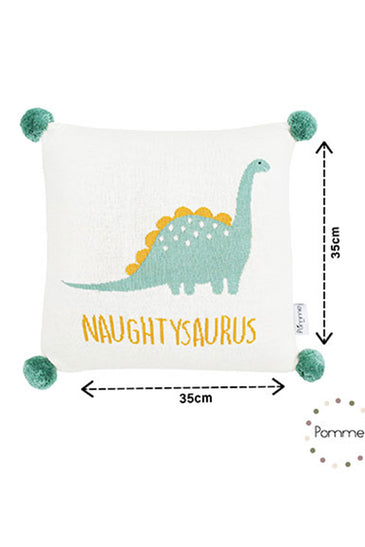 Naughty Saurus Pattern Knitted Baby Cushion Cover
