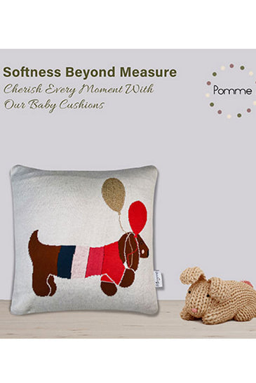 Balloon Dog Pattern Knitted Baby Cushion Cover