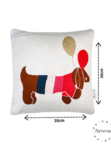 Balloon Dog Pattern Knitted Baby Cushion Cover