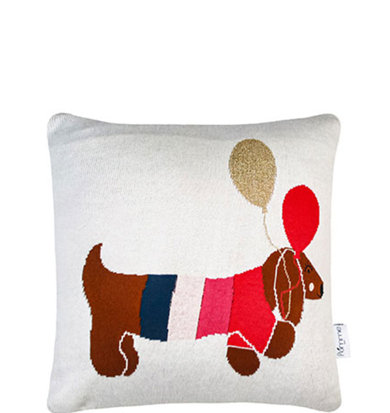 Balloon Dog Pattern Knitted Baby Cushion Cover