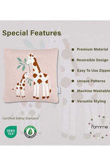 Giraffe Tree Pattern Knitted Baby Cushion Cover