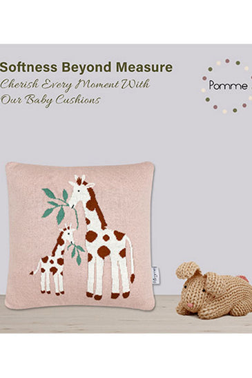 Giraffe Tree Pattern Knitted Baby Cushion Cover