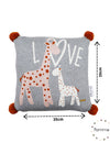Love Giraffe Pattern Knitted Baby Cushion Cover
