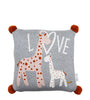 Love Giraffe Pattern Knitted Baby Cushion Cover