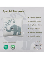 Load image into Gallery viewer, Happy Elephant  Pattern Knitted Baby Cushion Cover