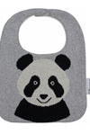 Cotton Knitted Gray Panda Bib Apron