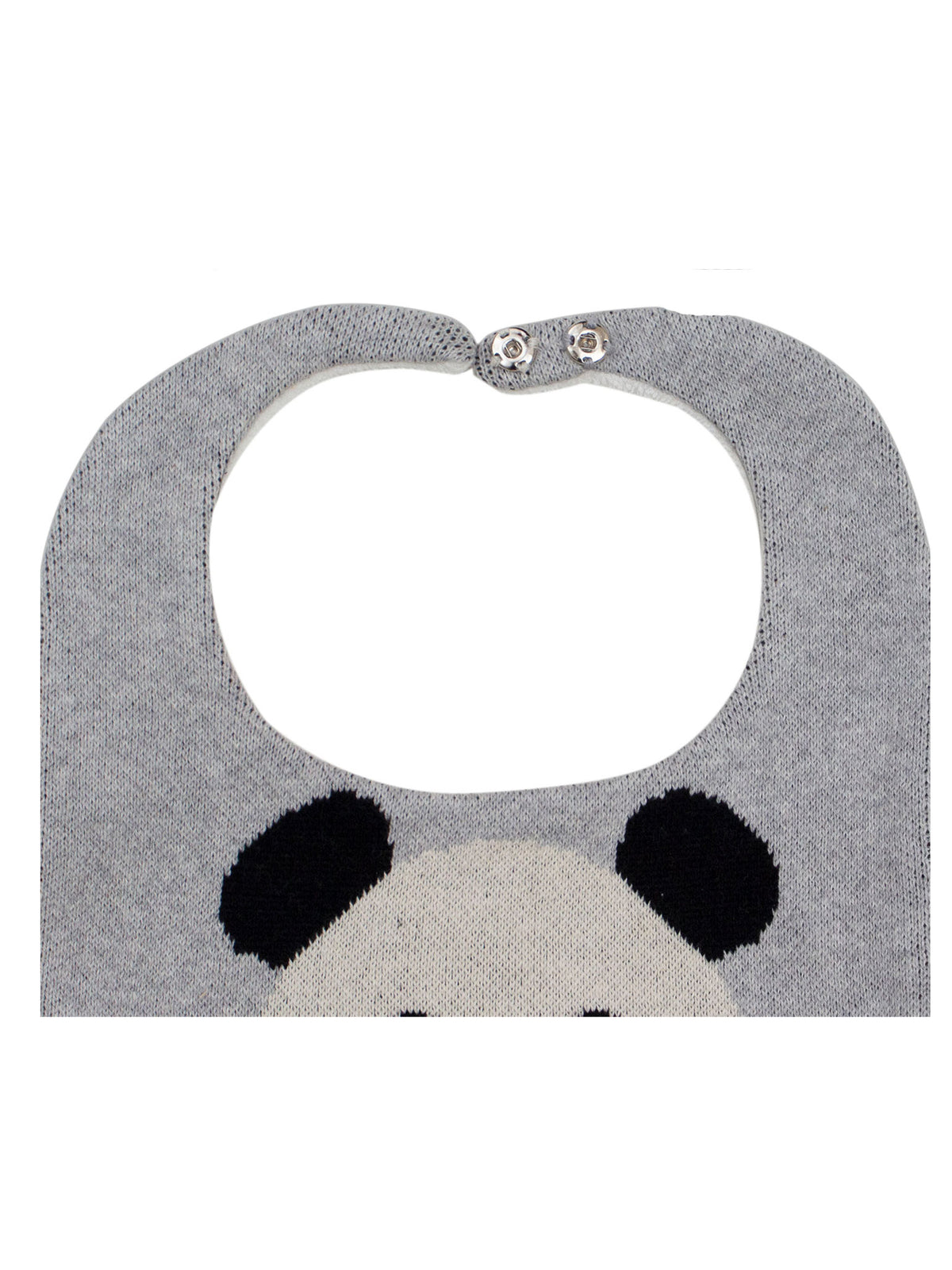Pomme Cotton Knitted Panda Bib Apron (Grey)