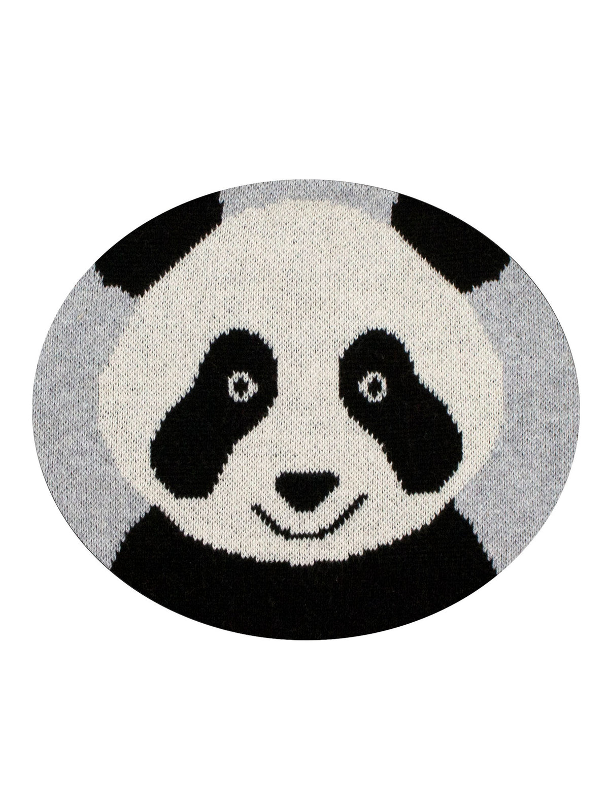 Pomme Cotton Knitted Panda Bib Apron (Grey)