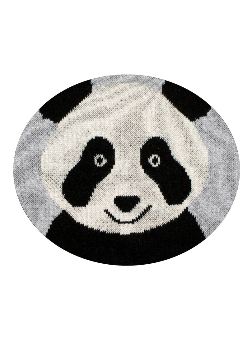 Cotton Knitted Gray Panda Bib Apron