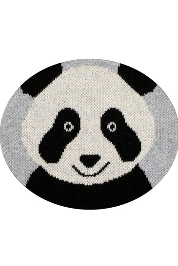 Cotton Knitted Gray Panda Bib Apron