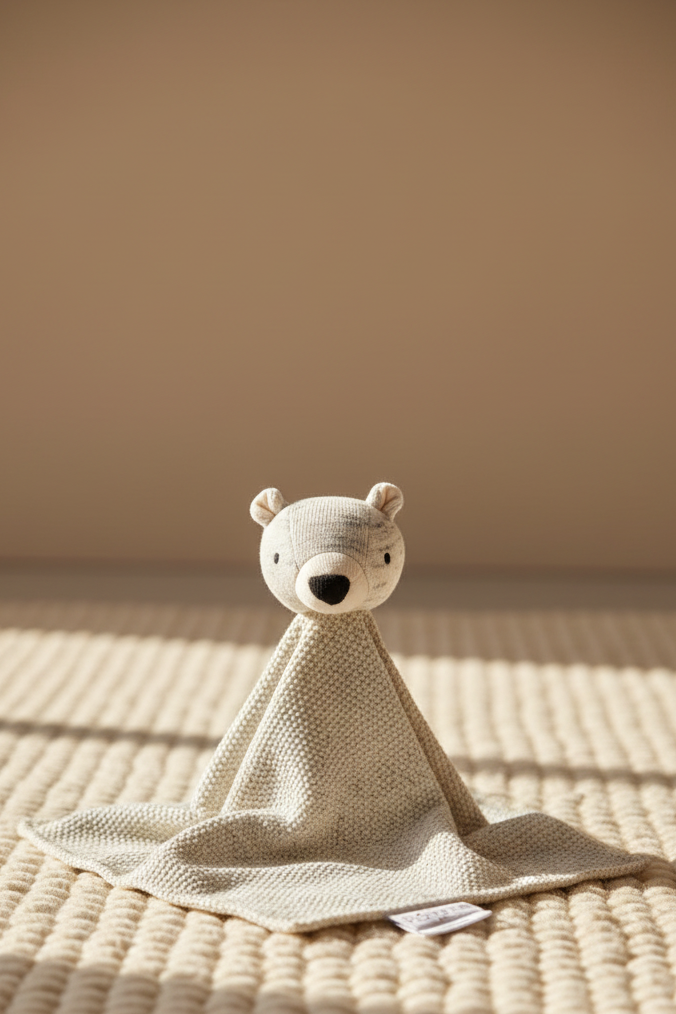 Pomme Cotton Knitted Polar Beer Cuddle Cloth (Vanilla Grey Melange)
