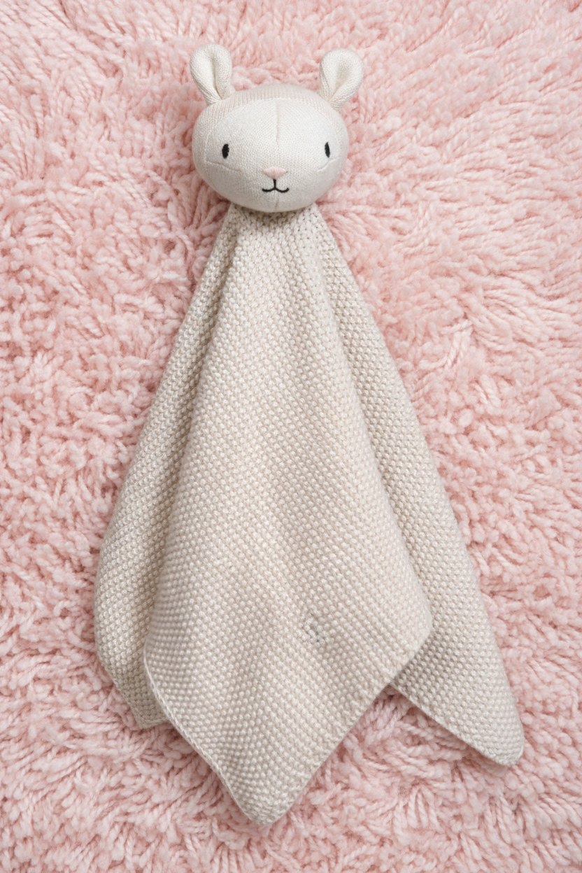 Pomme Cotton Knitted Sheep Cuddle Cloth (Ivory)