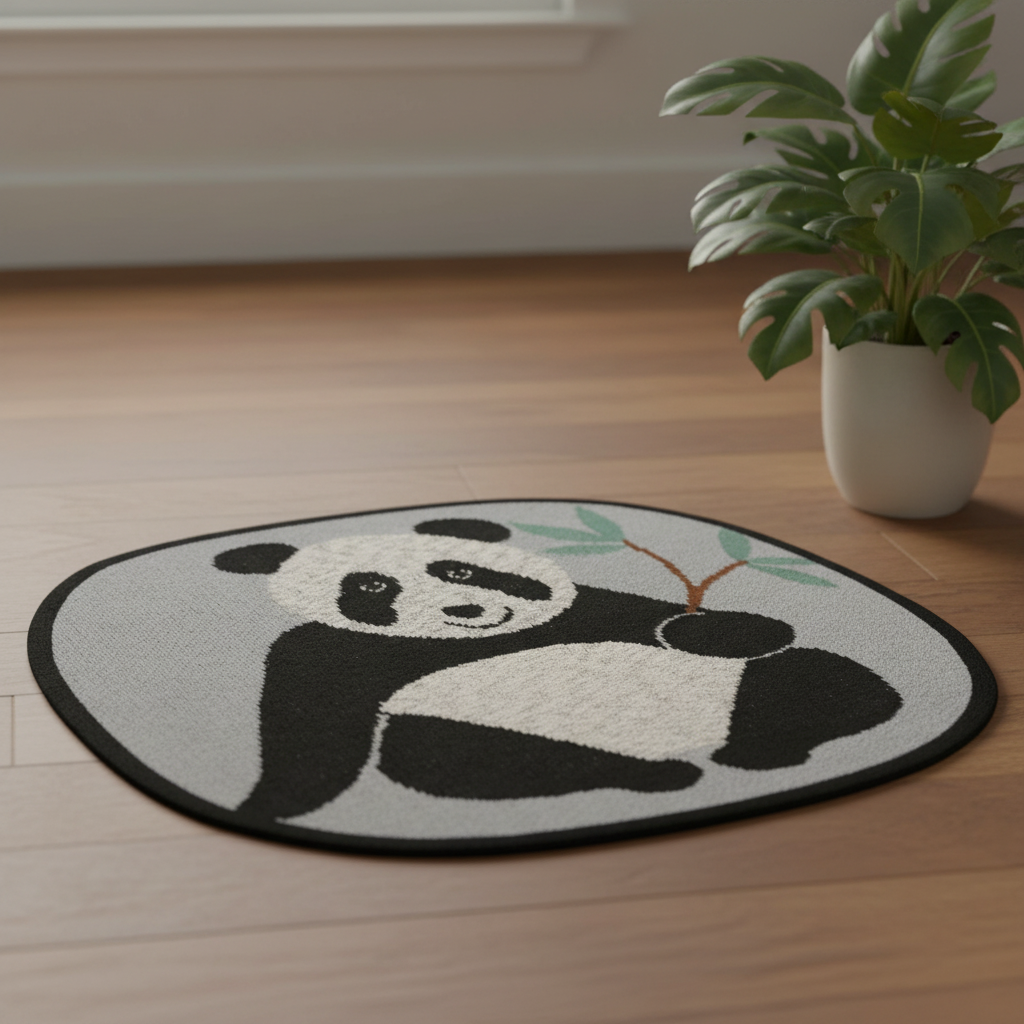 Pomme Cotton Knitted Panda Rug